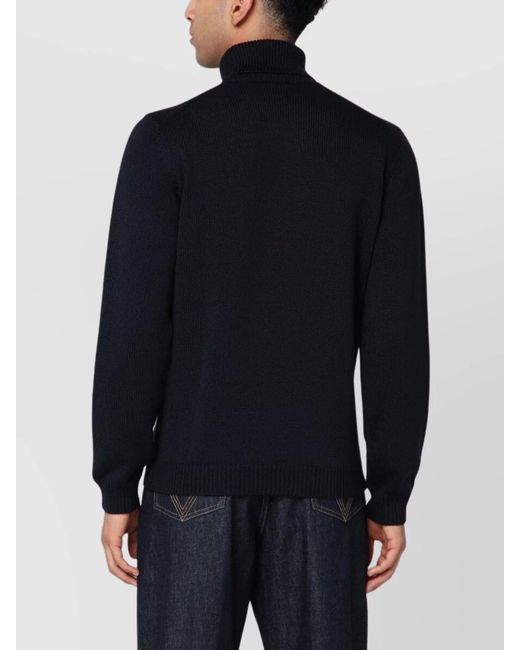 Roberto Collina Blue Wool Turtleneck Sweater for men