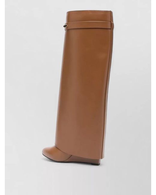 Givenchy Brown Leather Pointed-Toe Wedge Ankle Boots