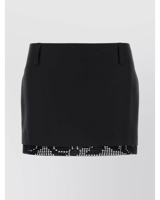 Magda Butrym Black Silk Mini Skirt