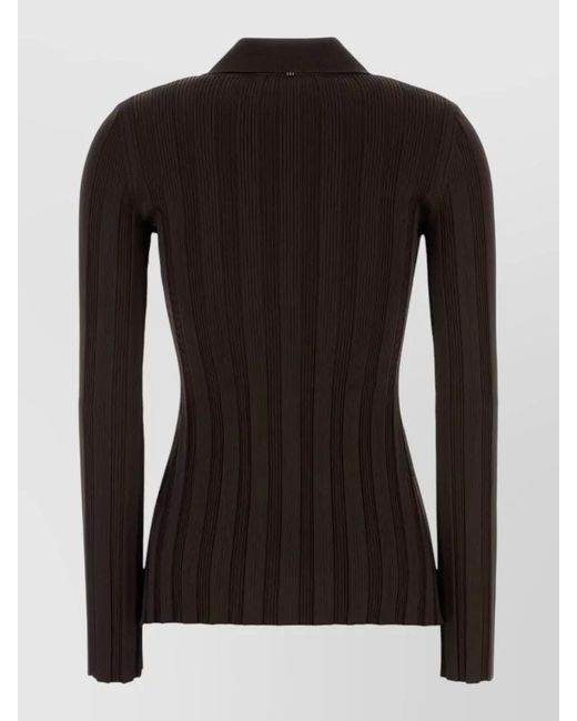 Sportmax Black Ribbed Knit Cardigan