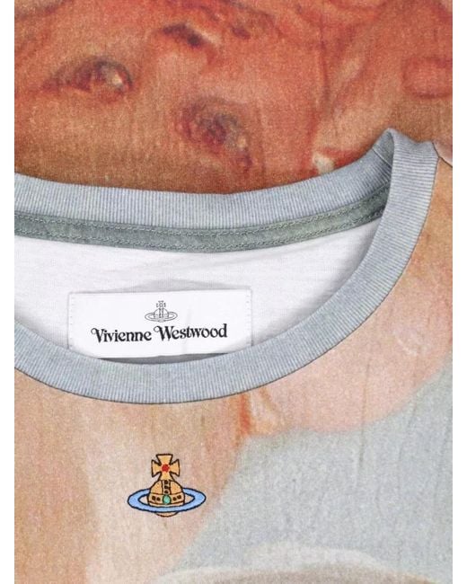 Vivienne Westwood Gray Crew Neck Short Sleeve Graphic Print Shirt for men