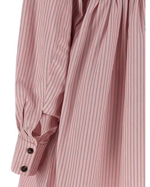 Ganni Pink Striped Dress