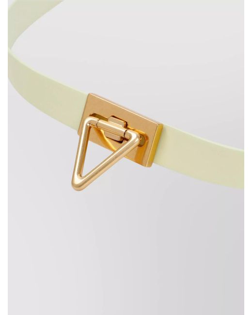 Bottega Veneta Green Lemon Washed Point Lock Leather Belt