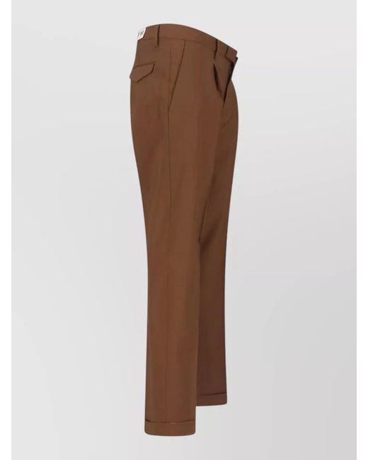 Briglia 1949 Brown Straight Pants Belt Loops Back Pockets for men