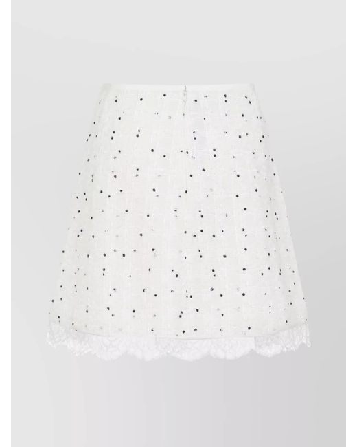 Giambattista Valli White Polka-Dot Mini Skirt