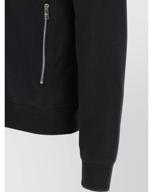Prada Black Wool Knit Reversible Cardigan High Collar for men