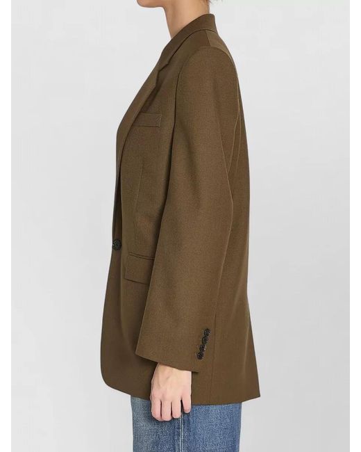 Saint Laurent Green Wool Single-Breasted Blazer
