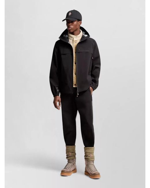 Moncler Black Hooded Packable Shell Jacket for men