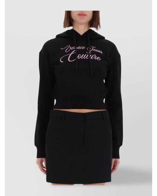 Versace Jeans Couture Black Cropped Knitted Top