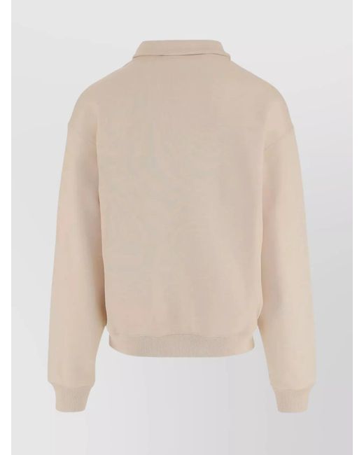 Jacquemus Natural Cotton High Neck Zip Sweatshirt for men
