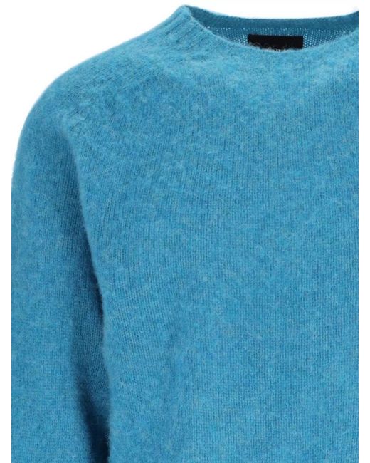 Howlin' By Morrison Blue Wool Crewneck Jumper for men