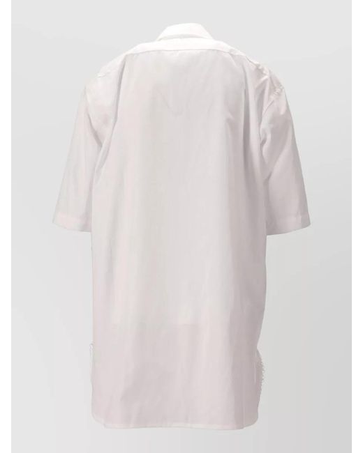 Niccolò Pasqualetti White Douglas Short Sleeve Cotton Poplin Shirt