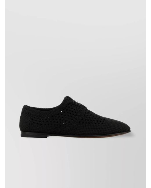 スニーカー DOLCE & GABBANA Black Crochet Lace-Up Shoes Dolce & Gabbana Lace-Up Crochet Shoes Almond Toe in Black