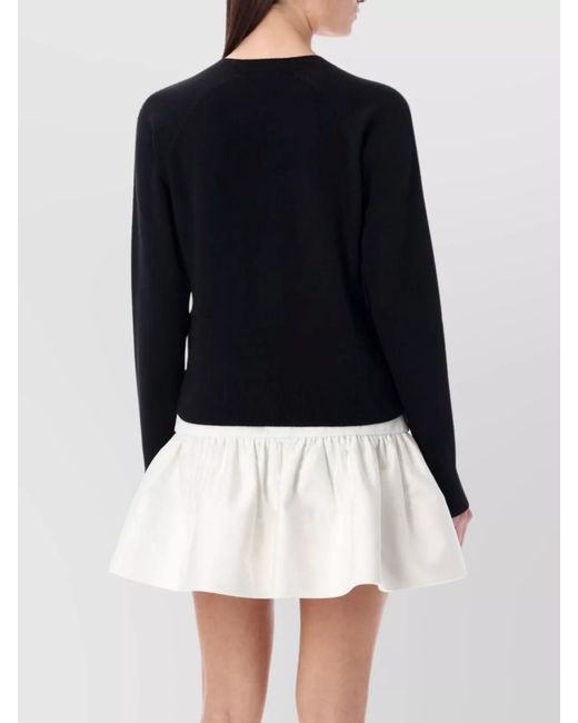Patou Blue Jacquard Knit Long Sleeve Sweater