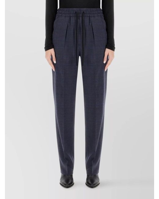 Isabel Marant Blue Regular-Fit Wool Straight Trousers