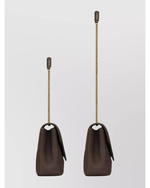 Saint Laurent Gray Lou Lou Large Leather Shoulder Bag