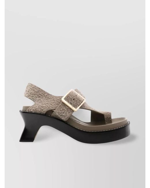 Loewe Multicolor Leather Buckle-Strap Sandals