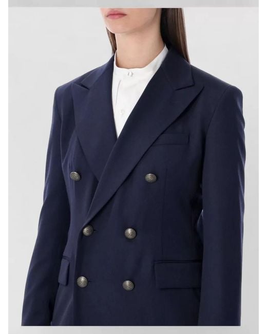 Ralph Lauren Blue Double Breasted Structured Blazer