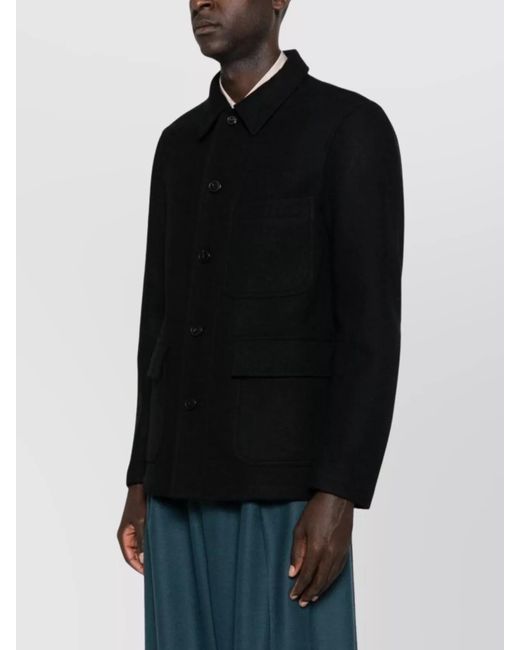 Dries Van Noten Black Wool Shirt Jacket for men