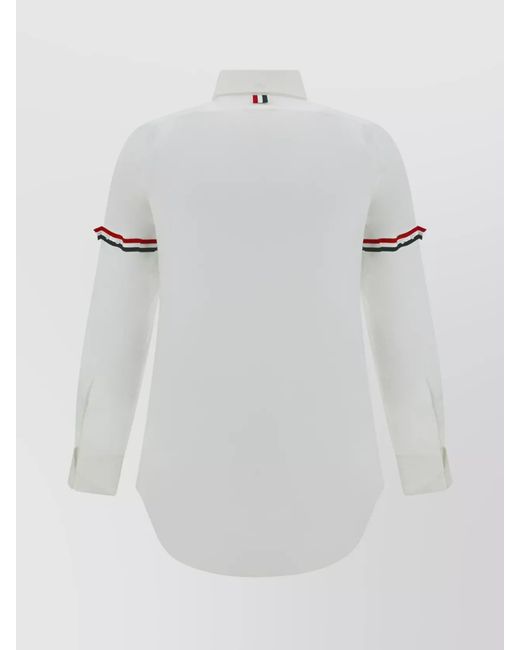 Thom Browne White Cotton Long-Sleeve Button-Up Shirt for men