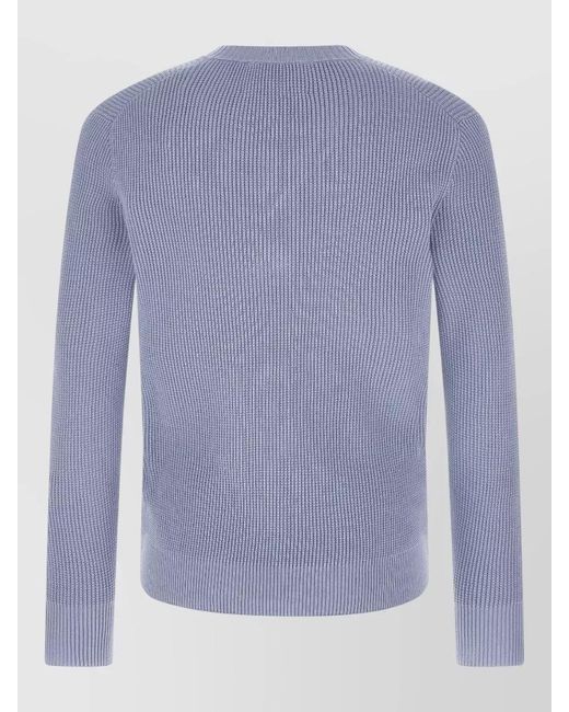 Ballantyne Blue Argyle Motif V Neck Ribbed Sweater for men