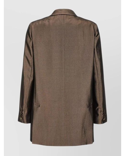 Max Mara Brown Silk Edro Blazer