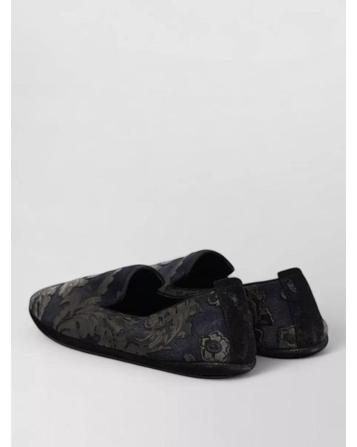 Dolce & Gabbana Black Leather Jacquard Slippers for men