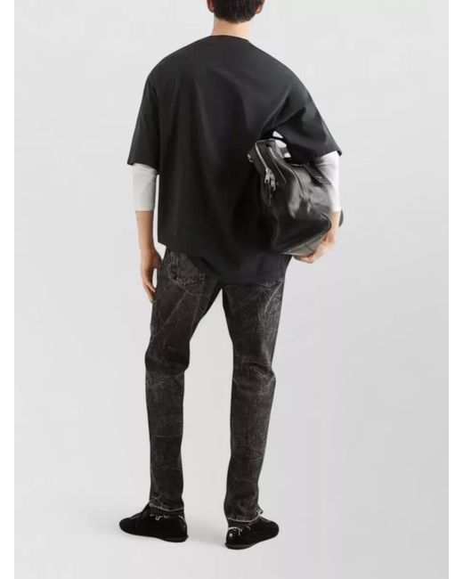Dolce & Gabbana Black Cotton Logo-Print Short-Sleeve T-Shirt for men