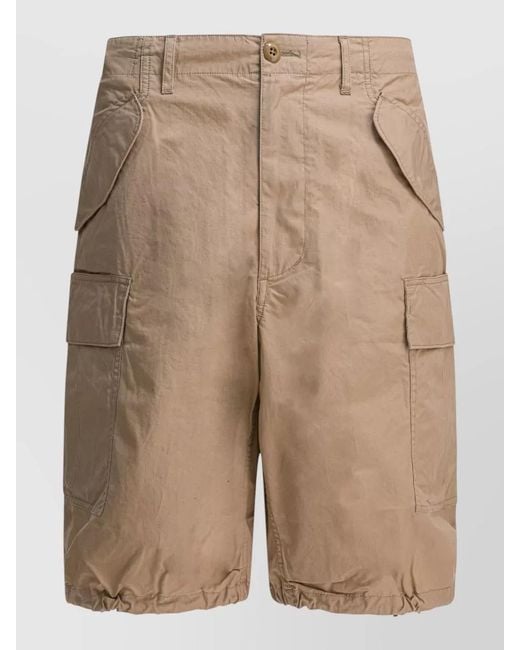 Beams Plus Natural Mil Cargo Shorts Belt Loops Pockets for men