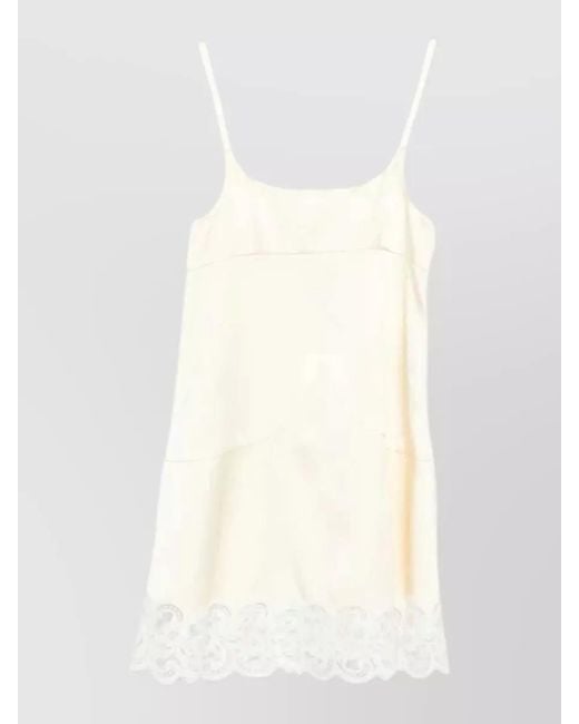 Stella McCartney White Lace Mini Dress Square Neckline Straps