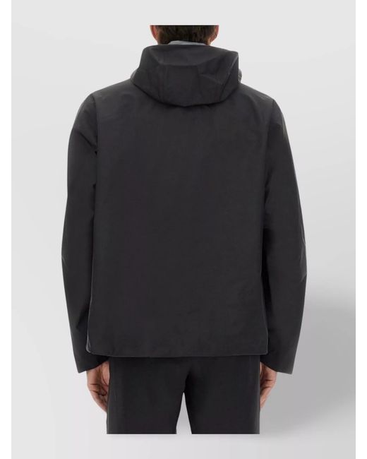 Veilance Black Nylon Hooded Windbreaker Jacket for men