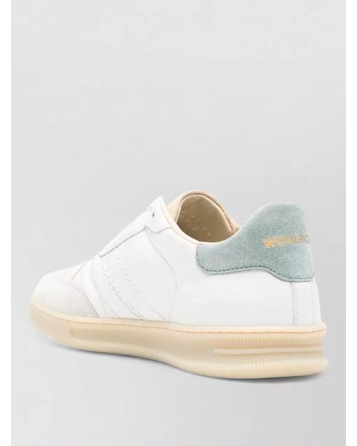 Woolrich White Leather Logo Print Low-Top Sneakers