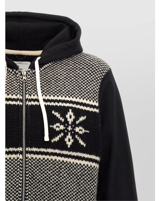 Junya Watanabe Gray Jacquard Hoodie for men