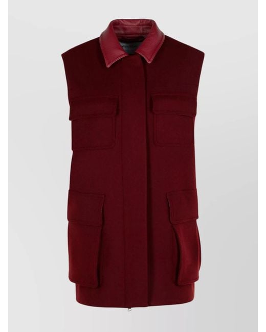 Max Mara Red Aeroso 1234 Long Wool Alpaca Vest