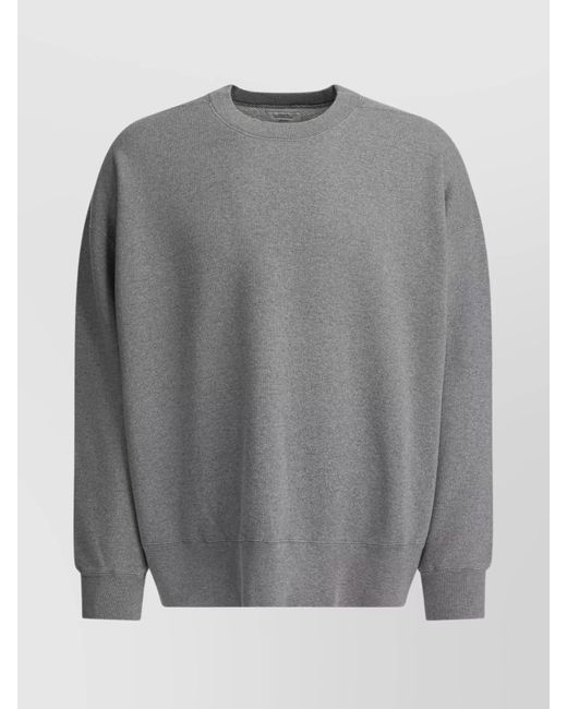 Beams Plus Gray Soft Knitwear With Ribbed Cuffs And Hem for men