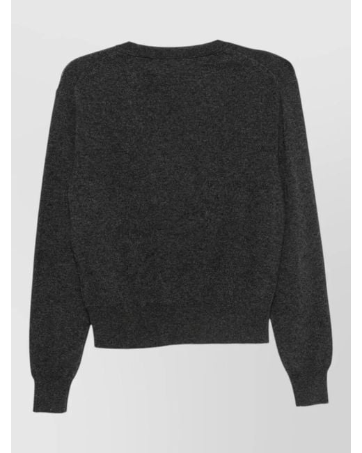 Lisa Yang Black Cashmere Ribbed-Cuff Sweater