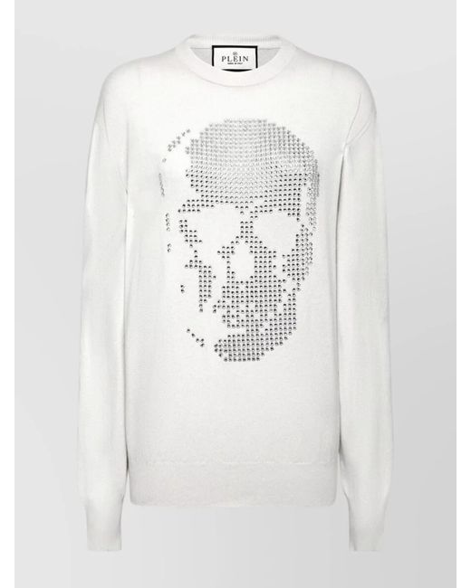 Philipp Plein White Cashmere-Blend Jumper
