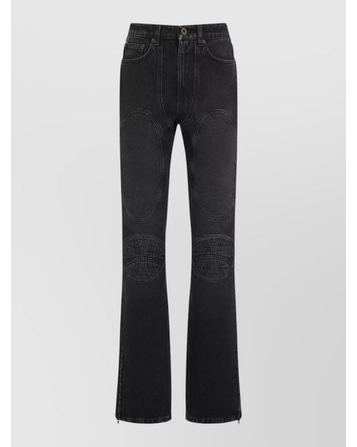 Jean Paul Gaultier Blue Denim Jeans Lacing Knee Bonding Detail
