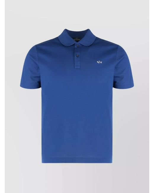 Paul & Shark Blue Cotton Short-Sleeve Polo Shirt for men