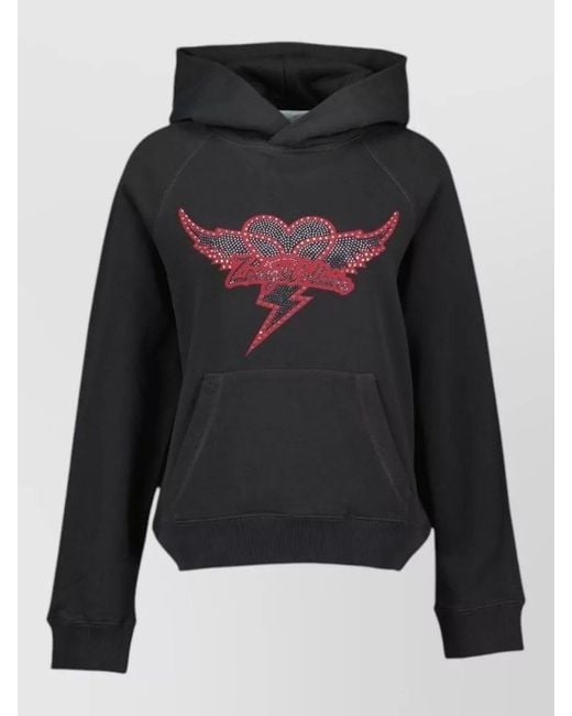 Zadig & Voltaire Black Georgy Hoodie Cotton Graphic Front