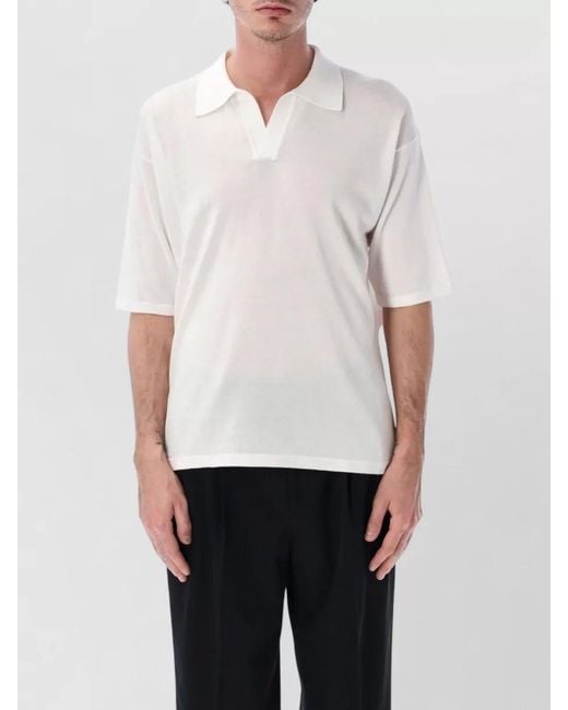 Roberto Collina White Cotton Relaxed-Fit Short-Sleeve Polo Shirt for men