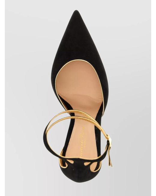 Gianvito Rossi Metallic Suede Leather Pumps