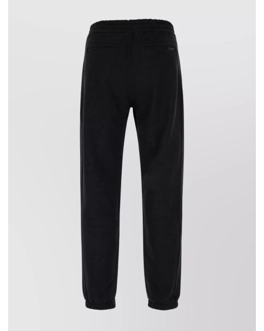 Saint Laurent Black Cotton Straight-Leg Track Pants for men