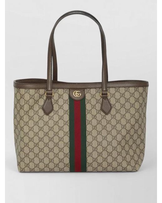 Gucci Natural Ophidia Gg Medium Web Stripe Tote Bag