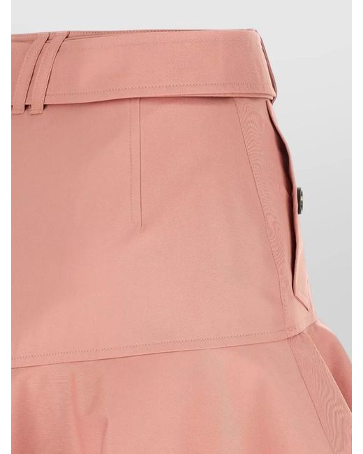 Burberry Pink Hollie Skirt Asymmetric Hem Belted Waist