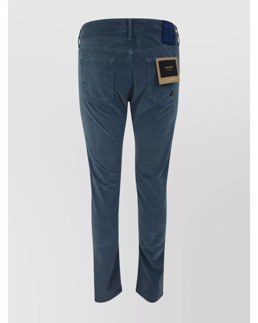 Incotex Blue Straight-Leg Trousers for men