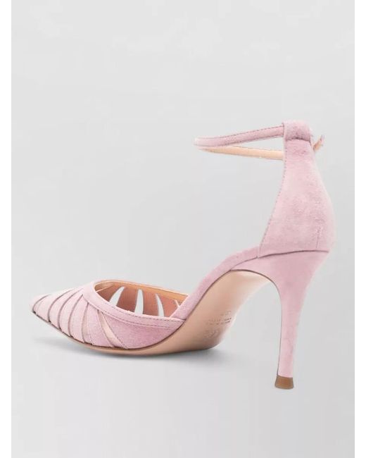 Roberto Festa Pink High Heel Pumps Cut Out Nylon Silk