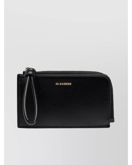 Jil Sander Black Leather Card Holder
