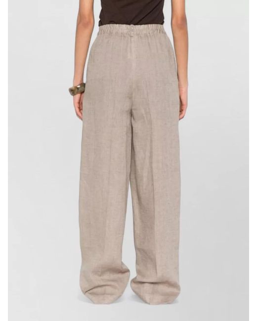 Fabiana Filippi Natural Wide Leg Trousers Lightweight Fabric Side Pockets