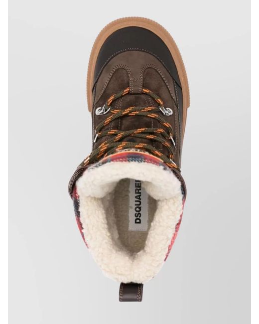 DSquared² Multicolor Leather Lace-Up High-Top Boots